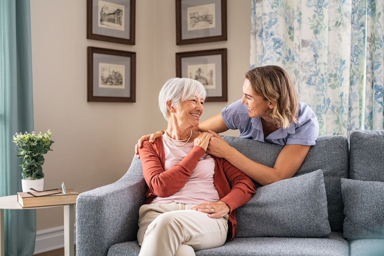 Happy Senior Woman with Daughter